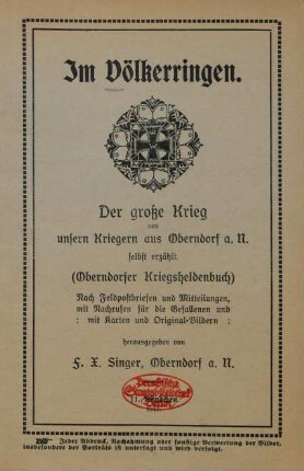 Bändchen 11: Im Völkerringen
