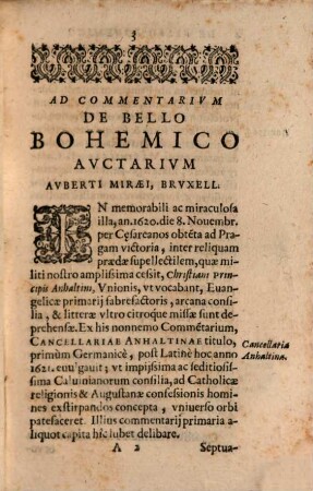 Auctarium Commentarii De Bello Bohemico Ferdinandi II. Caesaris Auspiciis Feliciter Gesto : Ex quo seditiosissimum Calvinianae sectae genium, & praesentem Europae statum licet agnoscere