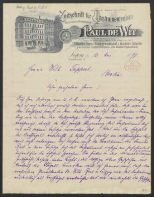 Brief an Wilhelm Tappert : 13.05.1898