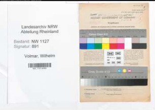 Entnazifizierung Wilhelm Volmar , geb. 16.10.1895 (Lehrer)