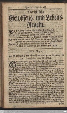 Christliche Gewissens- und Lebens-Regeln