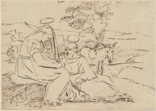 Heilige Familie in einer Landschaft