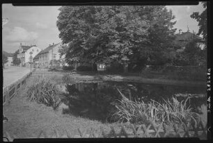 Weinböhla. Hauptstraße mit Dorfteich