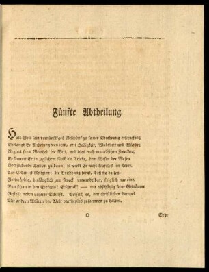 Fünfte Abtheilung