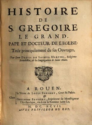 Histoire de S. Gregoire le Grand