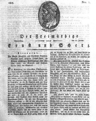 Nro. 7, Donnerstag, den 10. Januar 1805