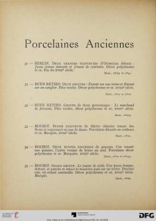 Porcelaines anciennes (Nr. 30-35)
