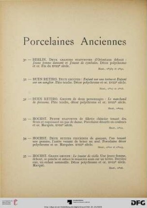 Porcelaines anciennes (Nr. 30-35)