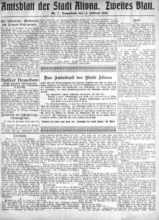 Nummer 7. Zweites Blatt. : Sonnabend, den 14. Februar 1925