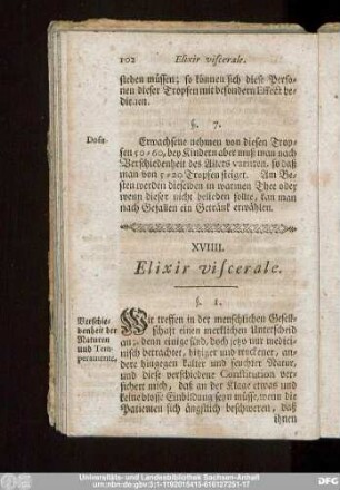XVIIII. Elixir viscerale.