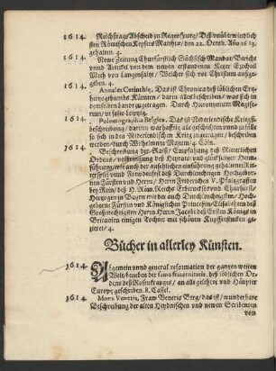 Bücher in allerley Künsten.