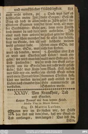 XXXIV. Von Kranckheit, Tod und Sterben.