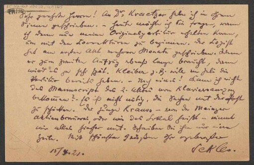 Brief an B. Schott's Söhne : 15.04.1921