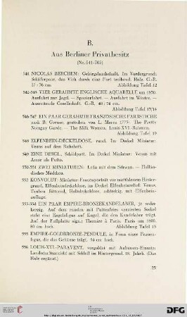 B. Aus Berliner Privatbesitz (Nr. 541-707)