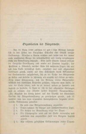 I. Organisation der Bürgerwehr