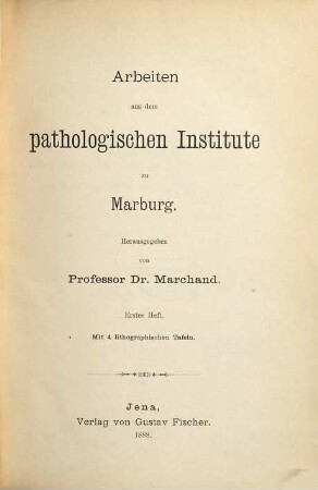 Beiträge zur pathologischen Anatomie und zur allgemeinen Pathologie. 4. 1889