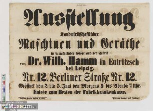 Ausstellung Landwirtschaftlicher Maschinen und Geräthe