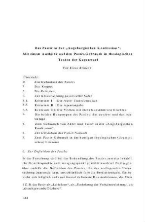 Das Passiv in der "Augsburgischen Konfession" : mit einem Ausblick auf den Passiv-Gebrauch in theologischen Texten der Gegenwart