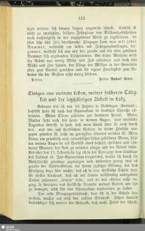 Einiges aus meinem Leben, meiner früheren Tätigkeit und der letztjährigen Arbeit in Lodz