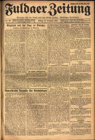 Ausgabe vom Freitag, den 19. November 1926.