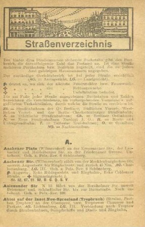 Straßenverzeichnis