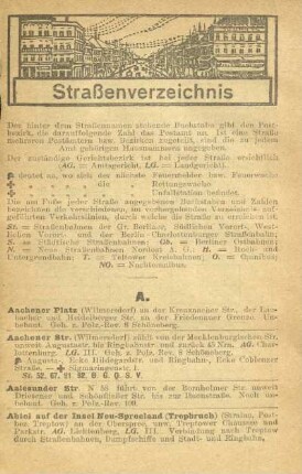 Straßenverzeichnis