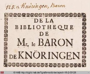 Exlibris des Barons von Knöringen