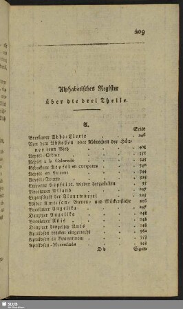 Alphabetisches Register über die drei Theile