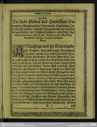 Leichenpredigt : Christliche Leich-Predigt, [Eingang], [Text], Exordium, Loci tractatio