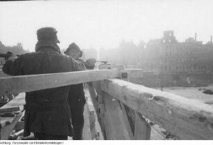 Dresden, Brücke der Einheit (Albertbrücke), Wiederaufbau, 1945