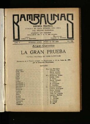 La gran prueba : novela teatral en tres cuadros