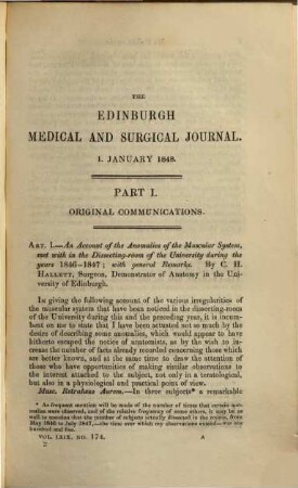 Edinburgh medical and surgical journal, 1848 = T. 69