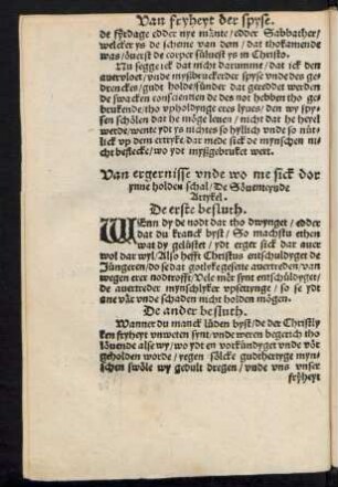 Van ergernisse und wo me sick dor ynne holden schal/ De Söventeynde Artykel.