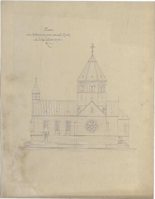Schmidt, Heinrich von; Groß - Winternheim; Ev. Kirche - Ansicht
