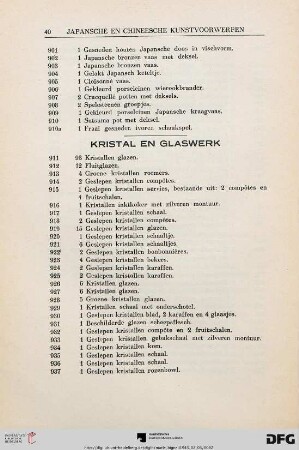 Kristal en Glaswerk (Nr. 911-958)