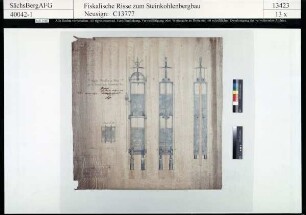 Zwickau-Lugauer Steinkohlenbauverein, doppeltes Fahrgerüst mit Bremse