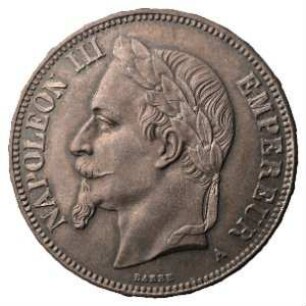 Fundmünze, 5 Francs (FRF), 1870