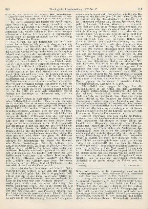 343-344 [Rezension] Gemoll, Wilhelm, Das Apophthegma. Literarhistorische Studien