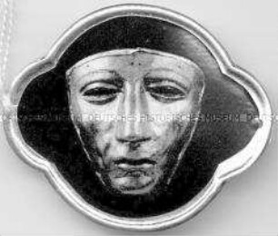 Stocknagel mit Gesichtsmaske eines römischen Reiterhelms, Fund Kalkriese