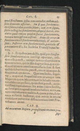 Cap. II. Ad accuratum Maioris propositionis examen praesupponitur ...