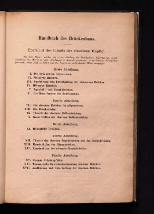 Übersicht des Inhalts der einzelnen Kapitel.