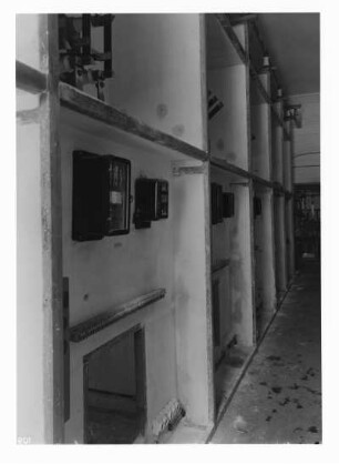 Industrie-Kraftwerk. Station 5 (oben, Zählerseite) zur Elektrizitätsversorgung des Kraftwerkes : Lauta (Niederlausitz). Industrie-Kraftwerk. Station 5 (oben, Zählerseite) zur Elektrizitätsversorgung des Kraftwerkes