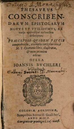 Thesaurus conscribendarum Epistolarum novus ...
