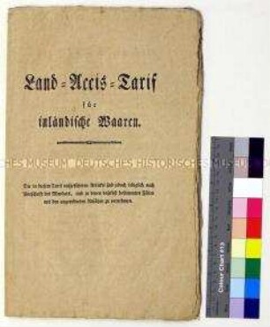Tabelle der Landsteuertarife für inländische Waren