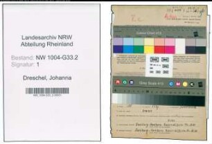 Entnazifizierung Johanna Dreschel , geb. 24.06.1908 (Kindergartenleiterin)
