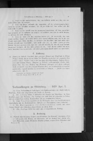 Verhandlungen zu Oldenburg. - 1419 Apr. 1.
