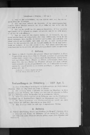 Verhandlungen zu Oldenburg. - 1419 Apr. 1.