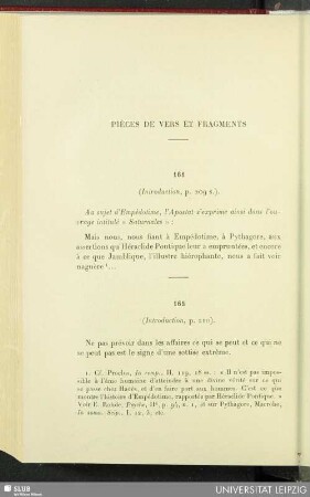 Pièces de vers et fragments