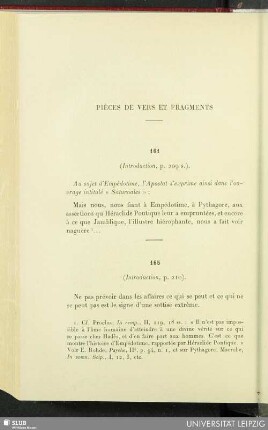 Pièces de vers et fragments