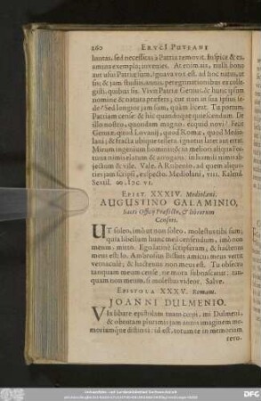 Epistola XXXV. Romam. Ioanni Dulmenio.